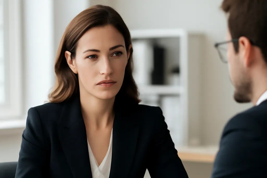 Femme en consultation avec un avocat dans un bureau lumineux