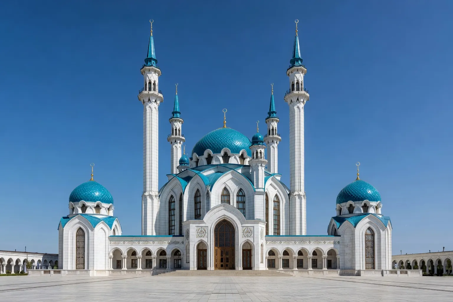 Vue de la Mosquée Kul-Sharif à Kazan, Tatarie, architecture islamique russe