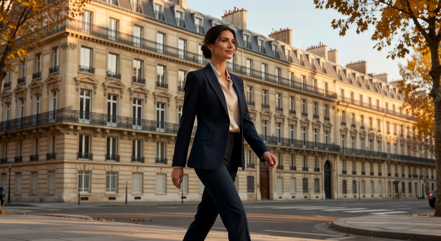 Femme russe élégante vivant en France, 2026