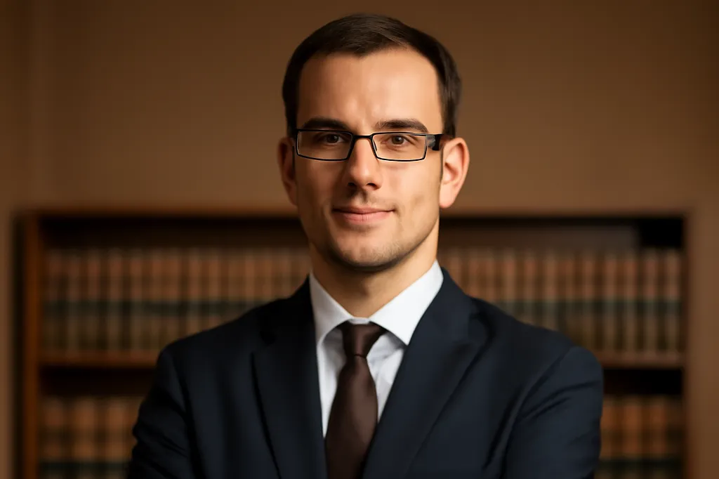 Documents juridiques et stylo sur un bureau, ambiance cabinet d'avocats