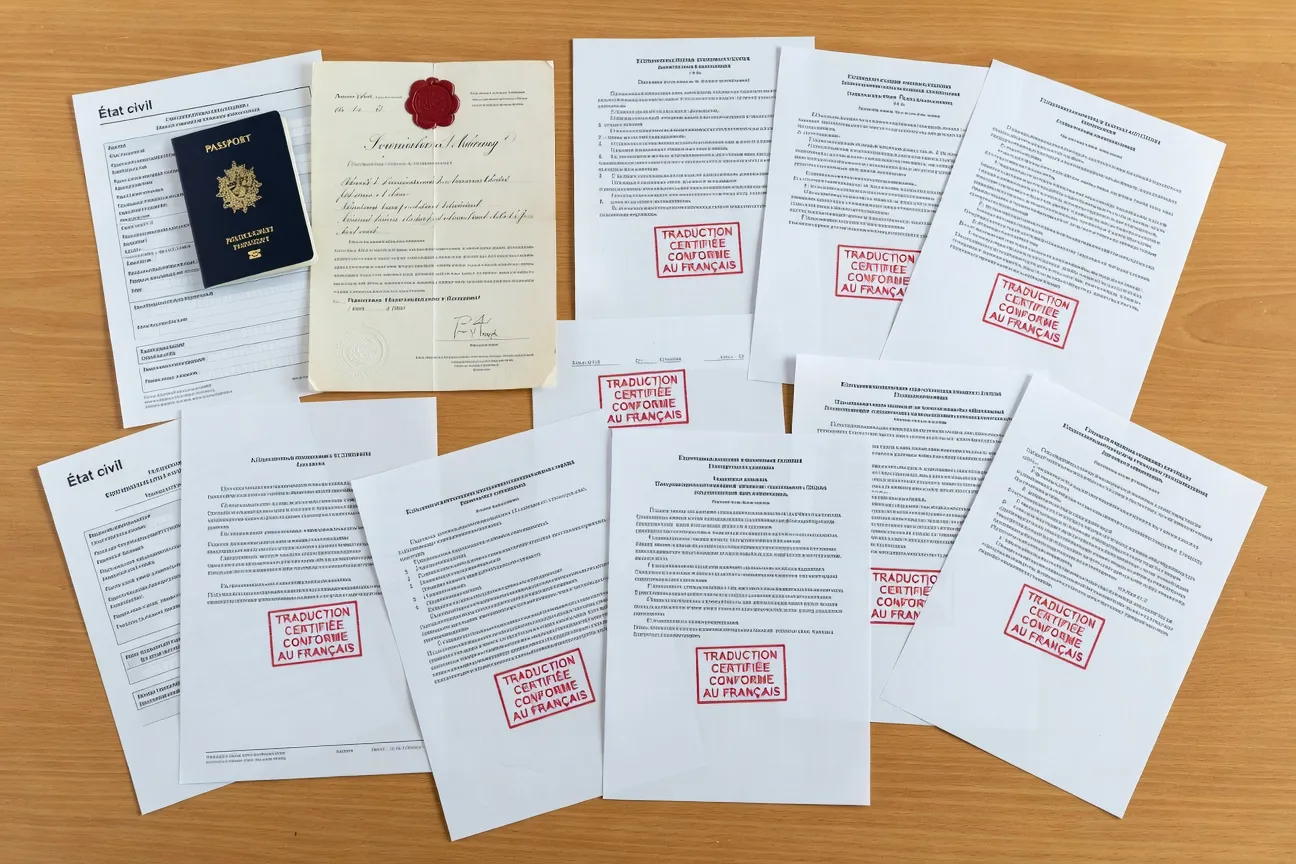 Documents administratifs pour demande de visa franco-russe : passeport, formulaires, acte de mariage