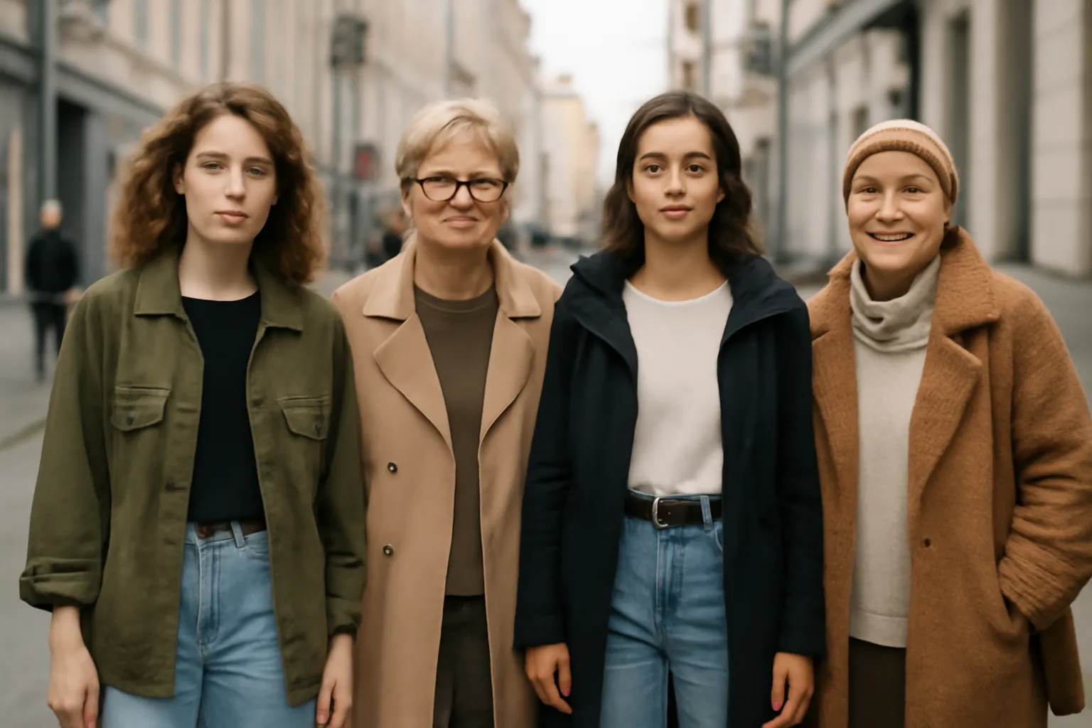 Portrait de femmes russes modernes en milieu urbain