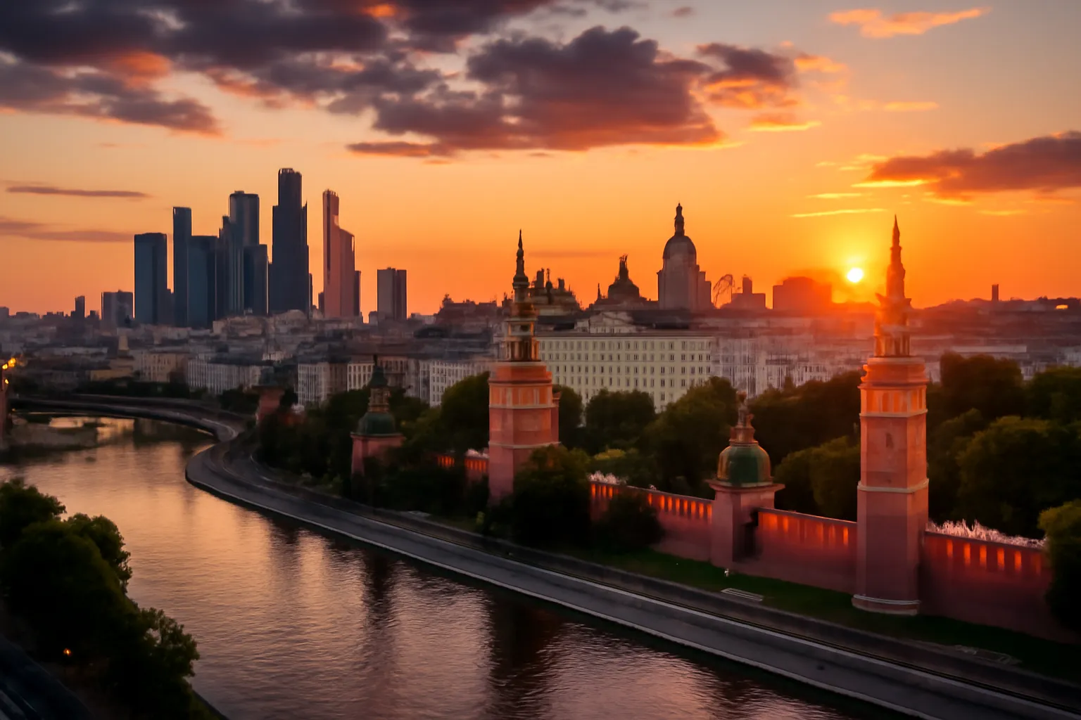 Panorama de Moscou avec la Place Rouge et le Kremlin